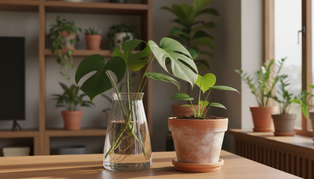 monstera propagation in water vs soil