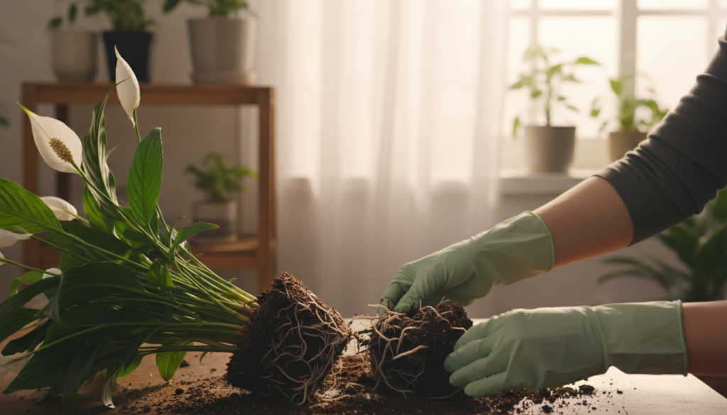 how to divide a peace lily