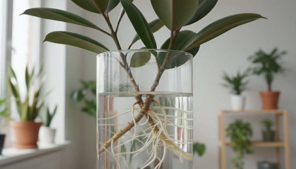 rubber plant propagation in water