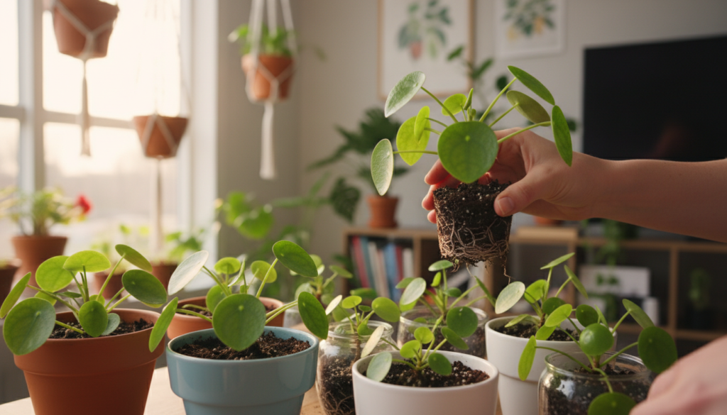 chinese money plant propagation pups