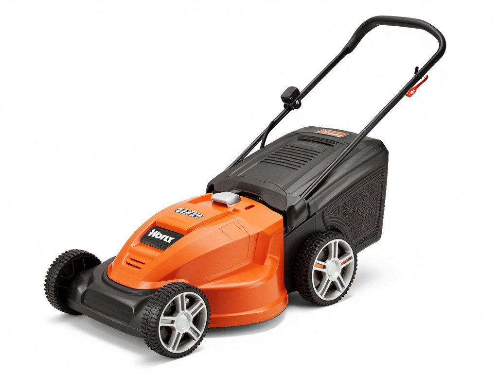 Worx WG779 cordless battery-powered lawn mower with 14-inch cutting deck