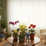 indoor flower display small apartment