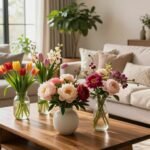indoor flower display living room