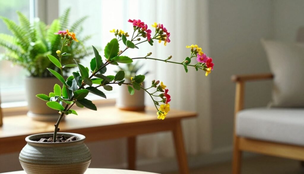 leggy flowering houseplant indoors