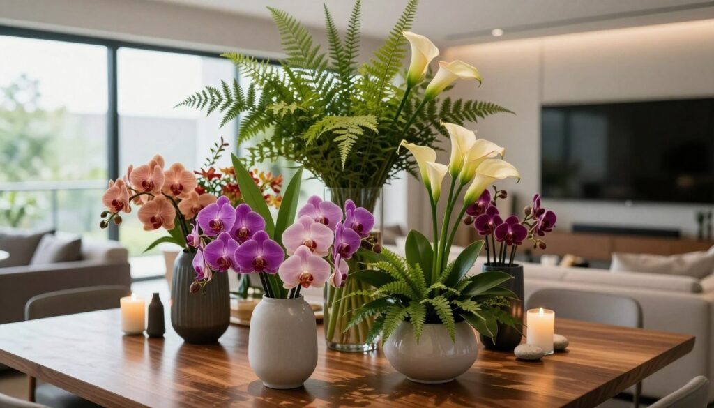 modern indoor flower display