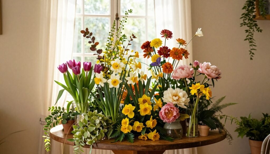 seasonal indoor flower display