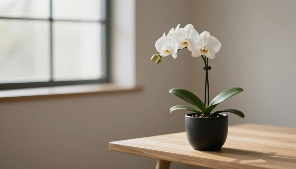 minimalist indoor flower display