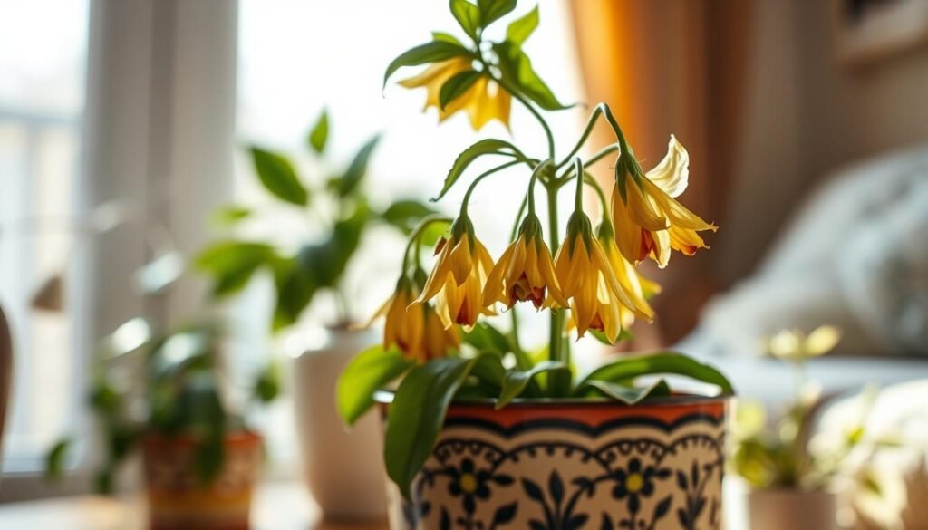 signs of overwatering flowering houseplants