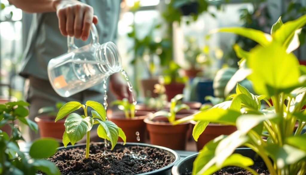 flush salts from potting soil