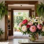 indoor flower display entryway
