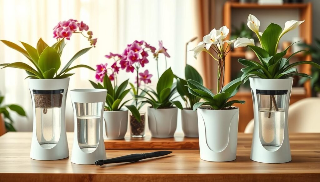 self-watering pots for indoor flowers